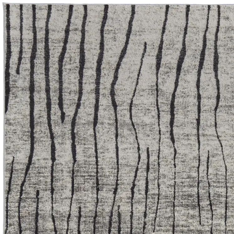 7' X 10' Gray and Black Abstract Power Loom Area Rug