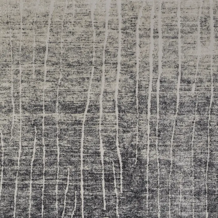 7' X 10' Ivory Gray and Black Abstract Power Loom Area Rug