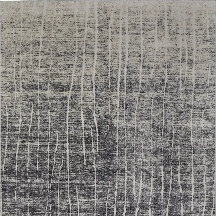8' X 10' Ivory Gray and Black Abstract Power Loom Area Rug