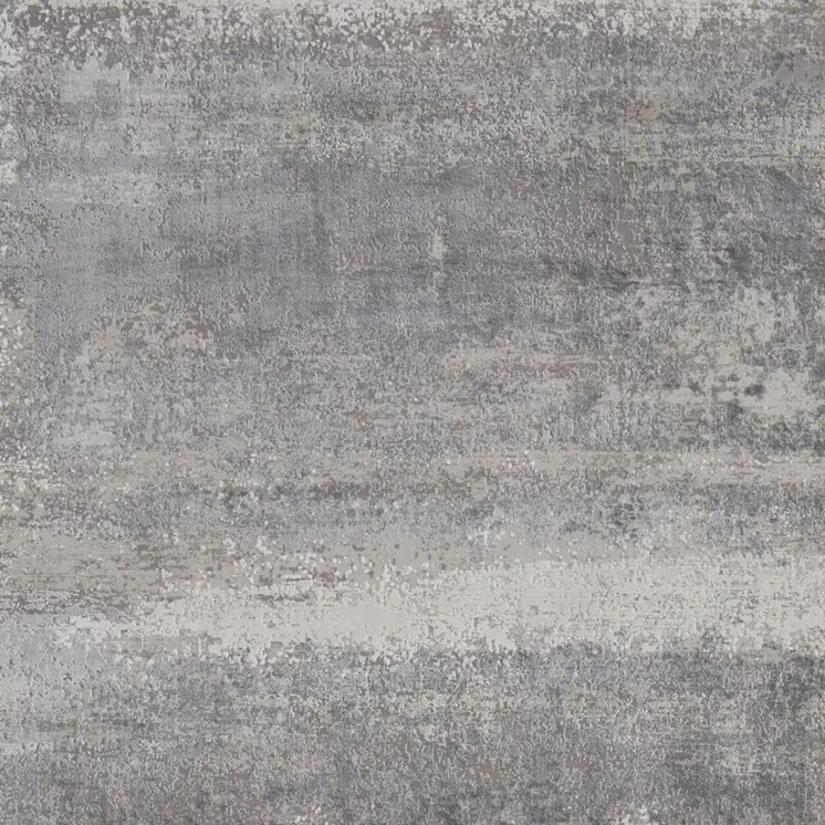 8' X 11' Gray Abstract Power Loom Area Rug With Fringe