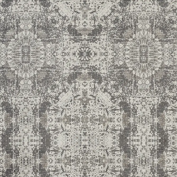 3' X 5' Ivory Taupe and Gray Abstract Power Loom Distressed Area Rug With Fringe