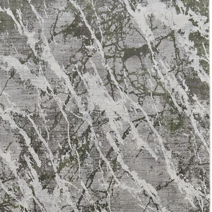 8' X 11' Taupe and Gray Abstract Power Loom Area Rug With Fringe
