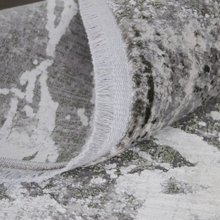 12' X 18' Taupe and Gray Abstract Power Loom Area Rug With Fringe