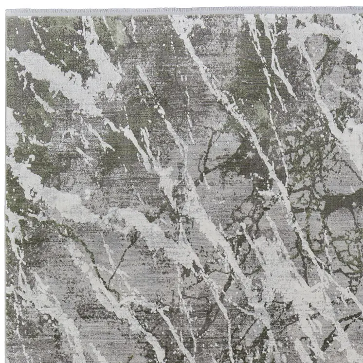 13' X 20' Taupe and Gray Abstract Power Loom Area Rug With Fringe