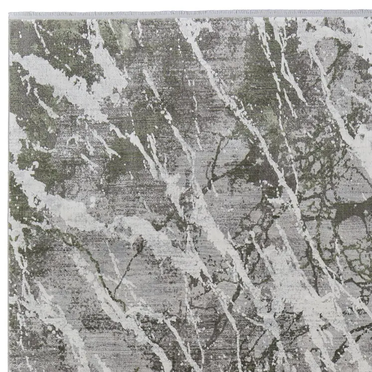 12' X 15' Taupe and Gray Abstract Power Loom Area Rug With Fringe