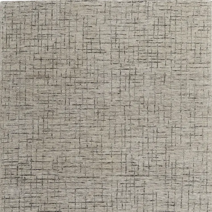 9' X 12' Ivory and Gray Wool Hand Tufted Distressed Area Rug