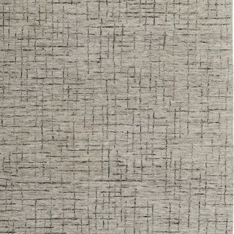 2' X 3' Ivory and Gray Wool Hand Tufted Distressed Area Rug