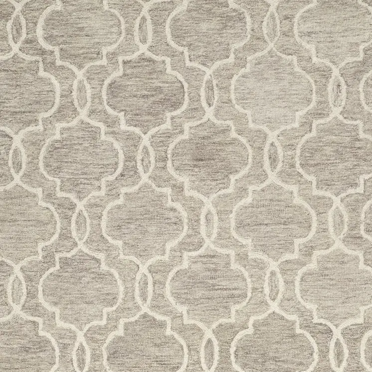 10' X 14' Brown and Ivory Wool Floral Hand Tufted Area Rug