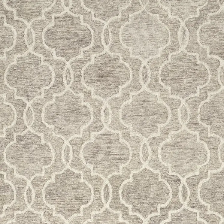 10' X 14' Brown and Ivory Wool Floral Hand Tufted Area Rug