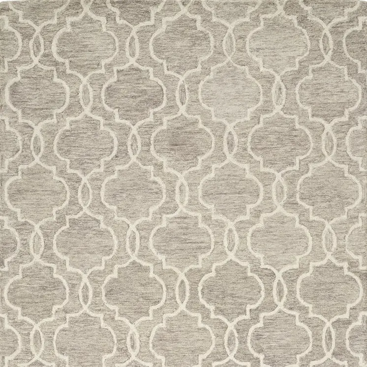 12' X 15' Brown and Ivory Wool Floral Hand Tufted Area Rug