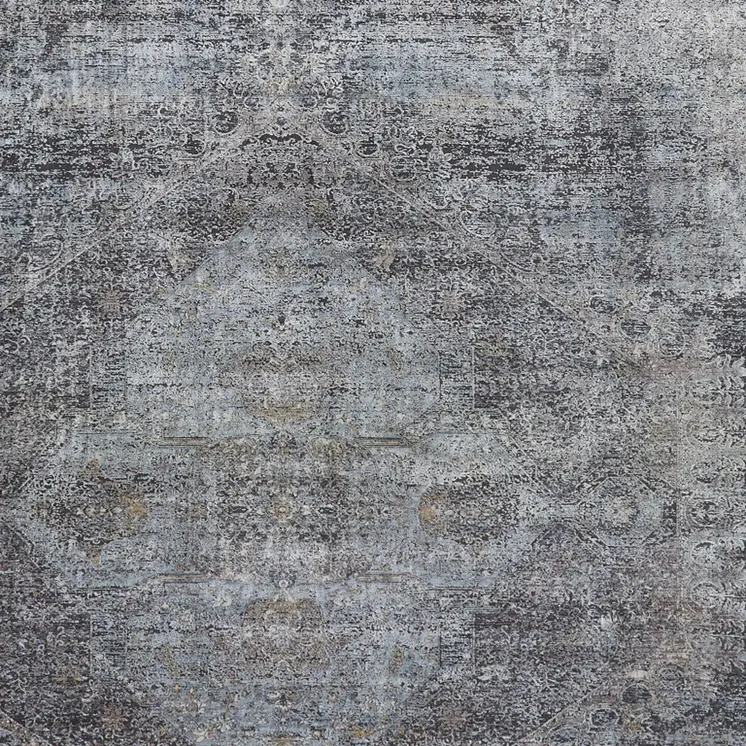 12' X 15' Gray Abstract Distressed Area Rug