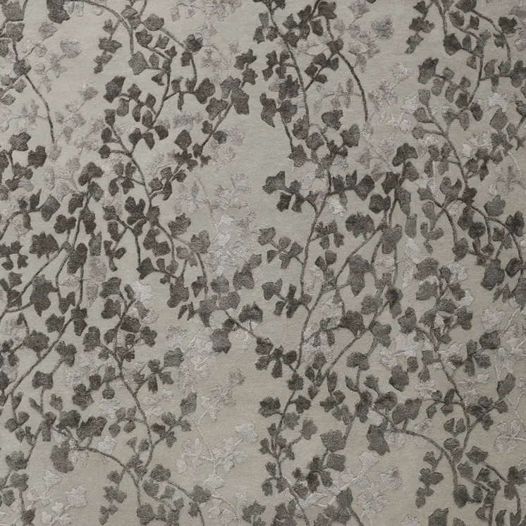 5' X 8' Gray and Silver Floral Hand Tufted Area Rug