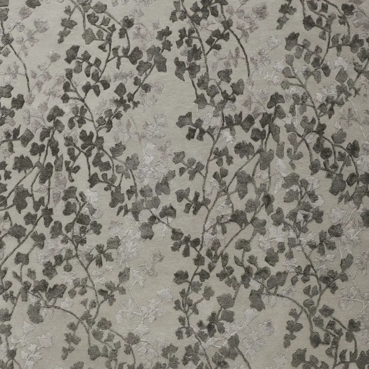 8' X 10' Gray and Silver Floral Hand Tufted Area Rug