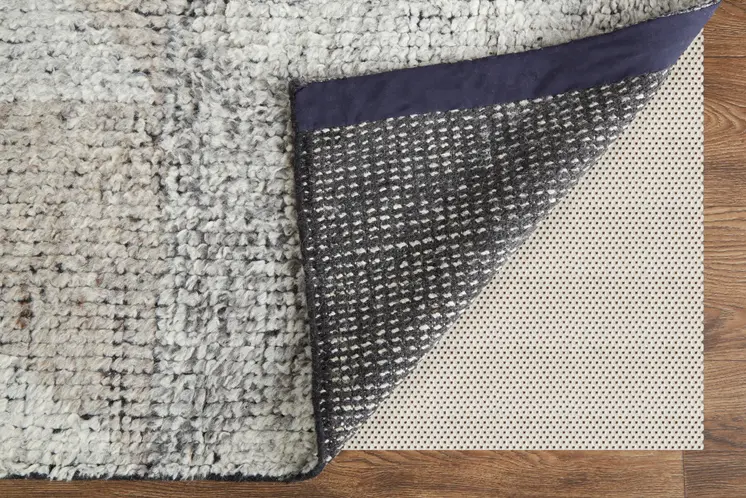 8' X 12' Gray and Ivory Wool Geometric Hand Knotted Area Rug