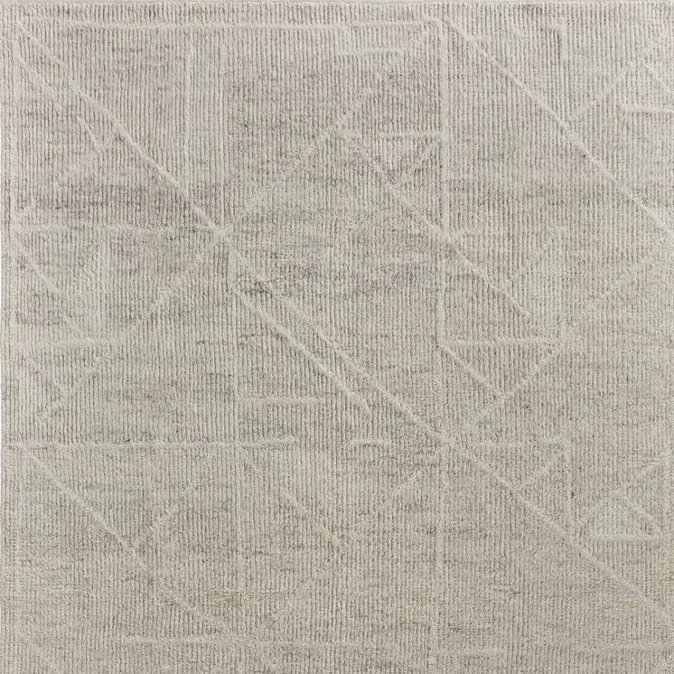 12' X 15' Tan and Ivory Wool Hand Knotted Area Rug