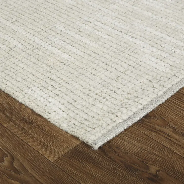 9' X 13' Tan and Ivory Wool Hand Knotted Area Rug
