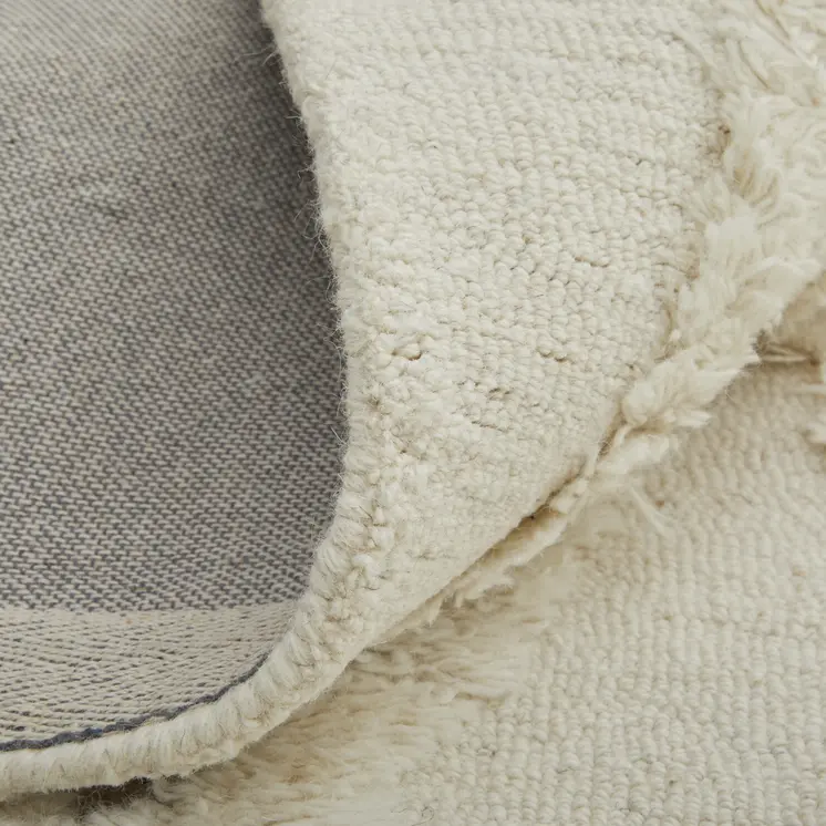 9' X 12' Ivory Taupe and Brown Wool Geometric Hand Tufted Area Rug