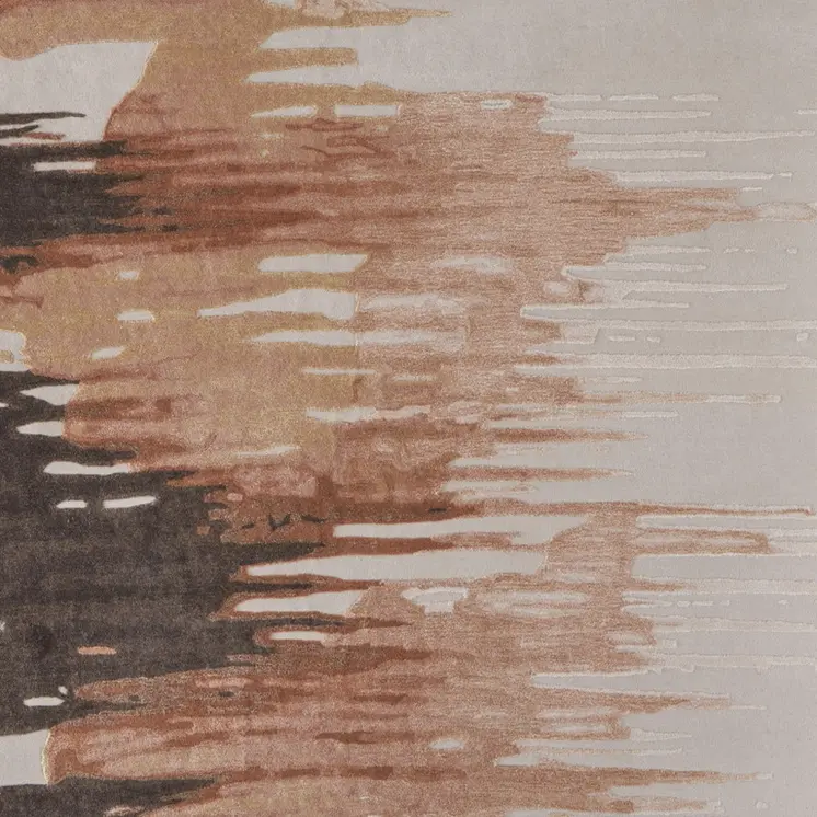 5' X 8' Tan Brown and Orange Abstract Hand Tufted Area Rug