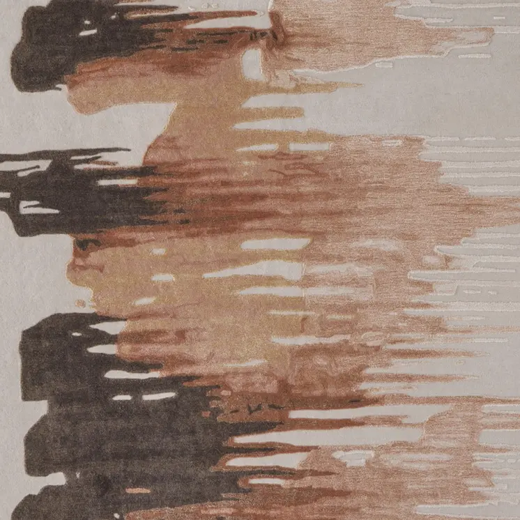 8' X 10' Tan Brown and Orange Abstract Hand Tufted Area Rug