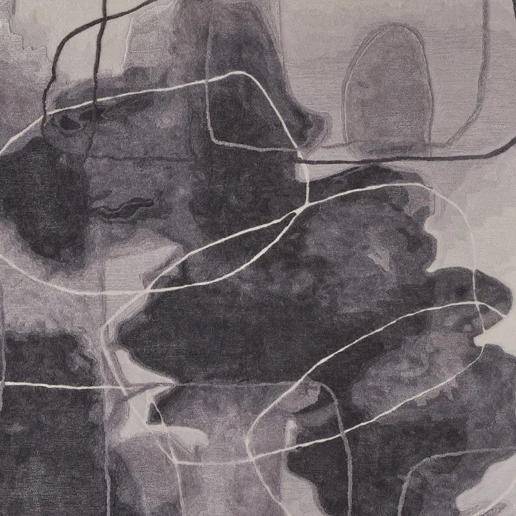 8' X 10' Gray and Ivory Abstract Hand Tufted Area Rug