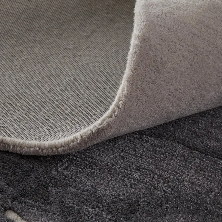 2' X 3' Gray and Ivory Abstract Hand Tufted Area Rug