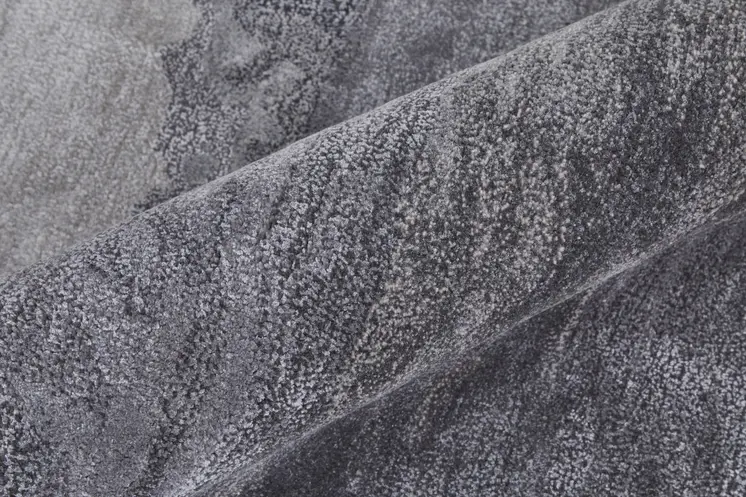 2' X 3' Dark Gray and Ivory Abstract Hand Tufted Area Rug