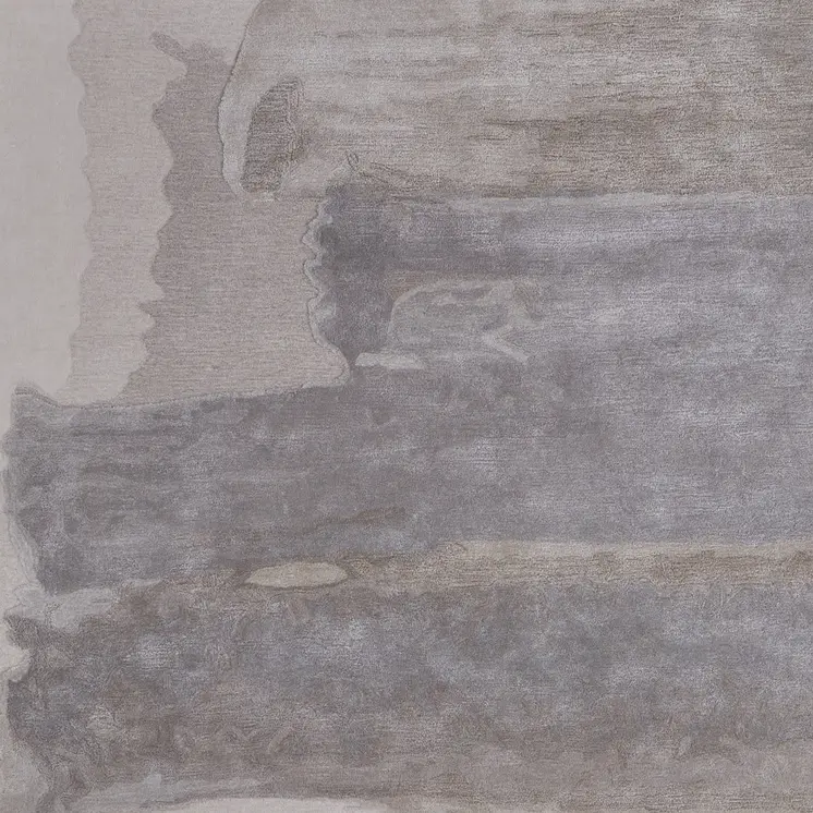 8' X 10' Gray and Ivory Abstract Hand Tufted Area Rug