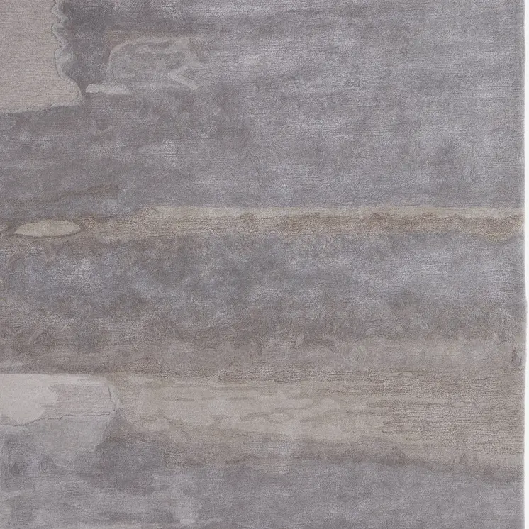 9' X 12' Gray and Ivory Abstract Hand Tufted Area Rug