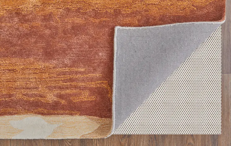2' X 3' Red Abstract Hand Tufted Area Rug