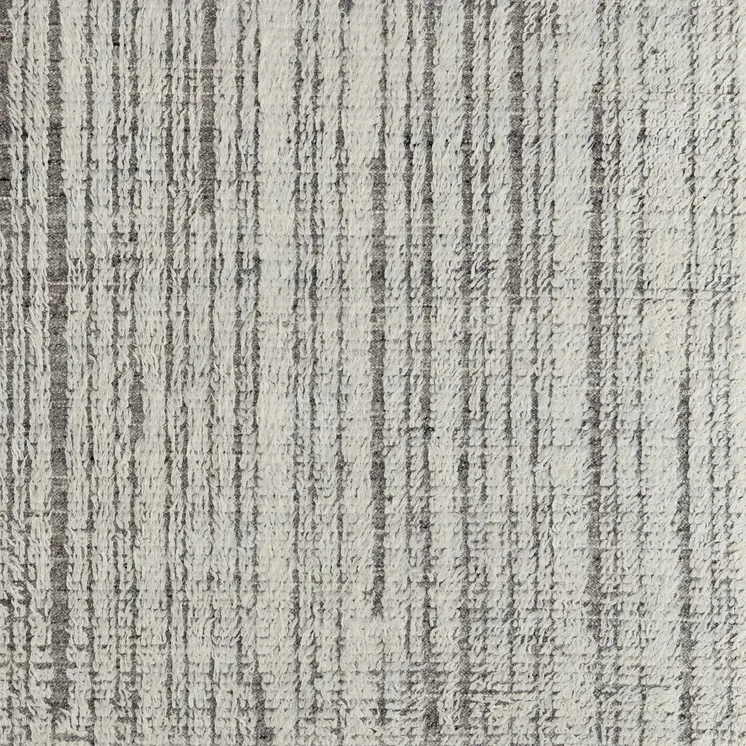 2' X 3' Gray and Ivory Wool Striped Hand Woven Area Rug