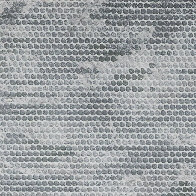 8' Gray and Blue Abstract Power Loom Runner Rug