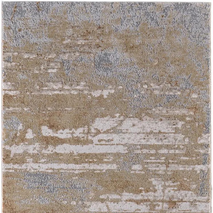 8' X 10' Ivory Tan and Gray Abstract Power Loom Area Rug