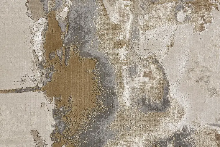 8' X 10' Ivory Brown and Gray Abstract Power Loom Area Rug