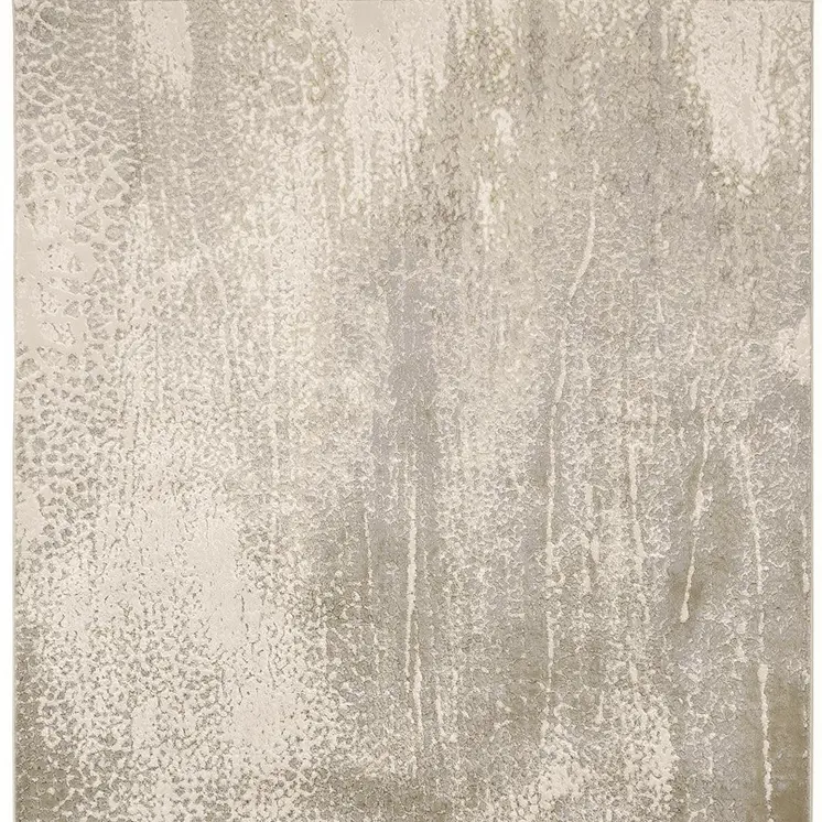 8' X 10' Gray and Ivory Abstract Power Loom Area Rug