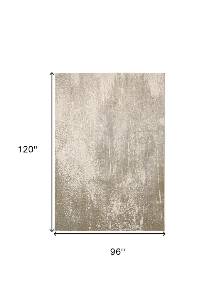 8' X 10' Gray and Ivory Abstract Power Loom Area Rug