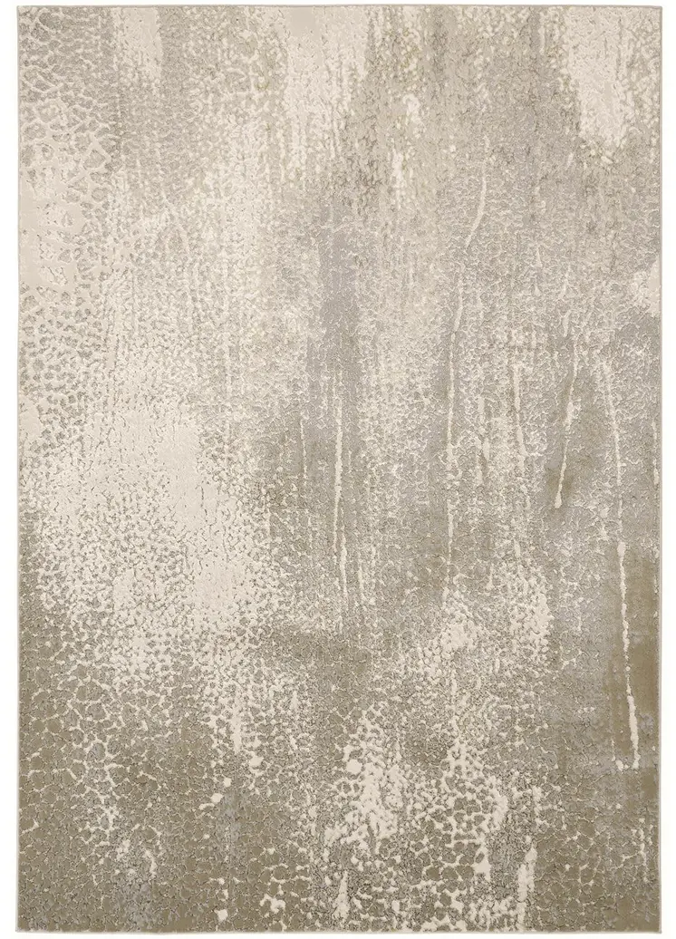 8' X 10' Gray and Ivory Abstract Power Loom Area Rug
