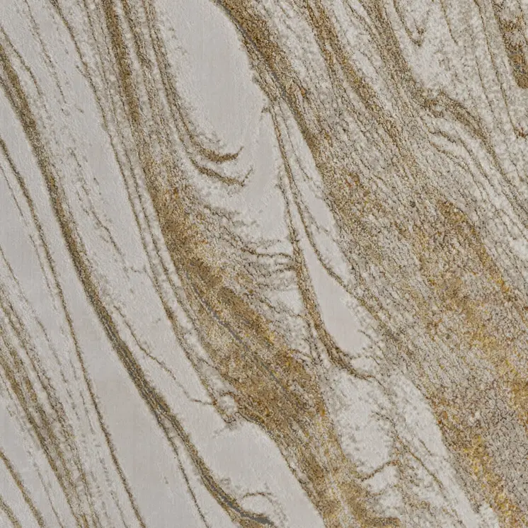 10' X 13' Ivory Brown and Gold Abstract Power Loom Area Rug