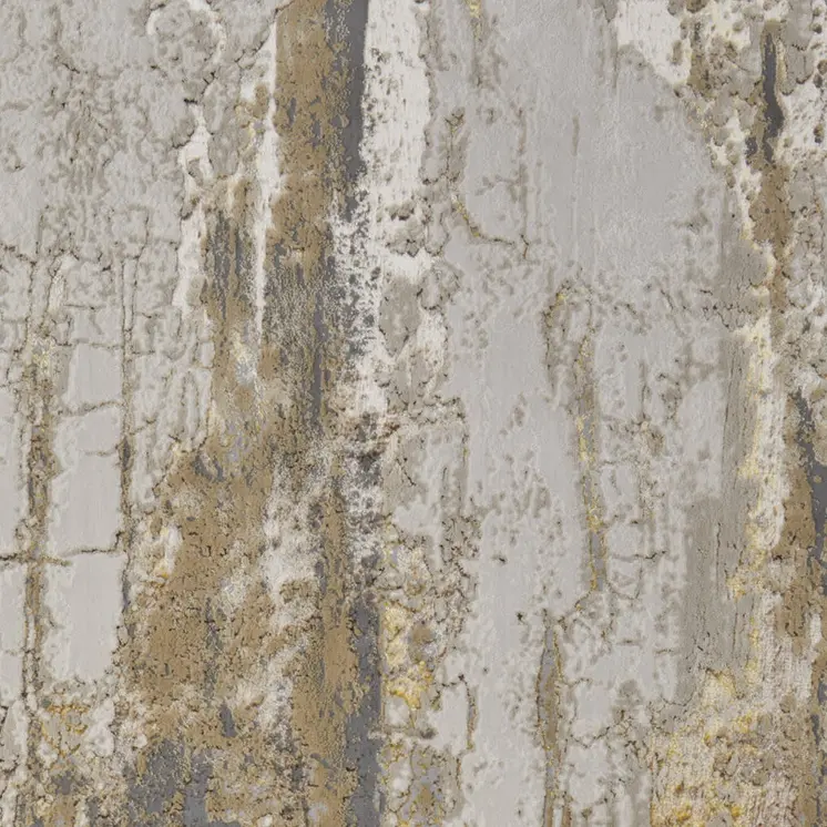 7' X 10' Ivory Gray and Brown Abstract Power Loom Area Rug