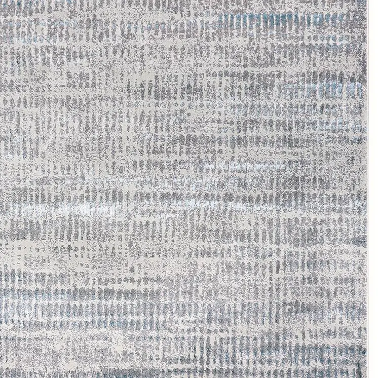 8' X 10' Ivory Gray and Blue Abstract Power Loom Area Rug