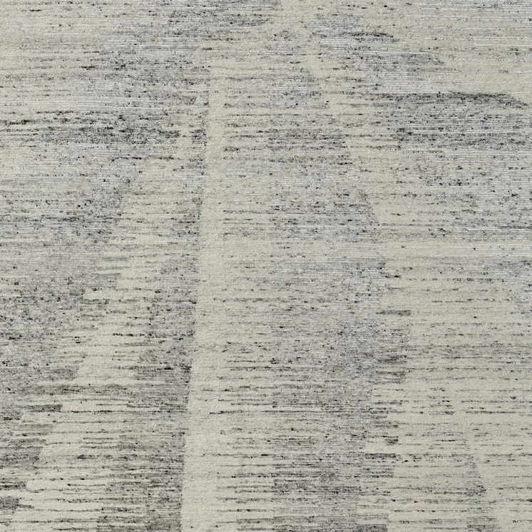 12' X 15' Ivory and Gray Abstract Hand Knotted Worn Faded Area Rug