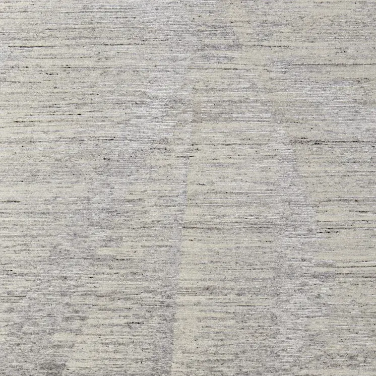 4' X 6' Ivory and Gray Abstract Hand Knotted Worn Faded Area Rug