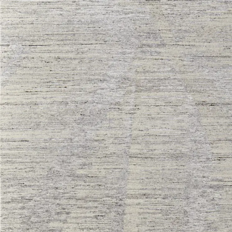 12' X 15' Ivory and Gray Abstract Hand Knotted Worn Faded Area Rug