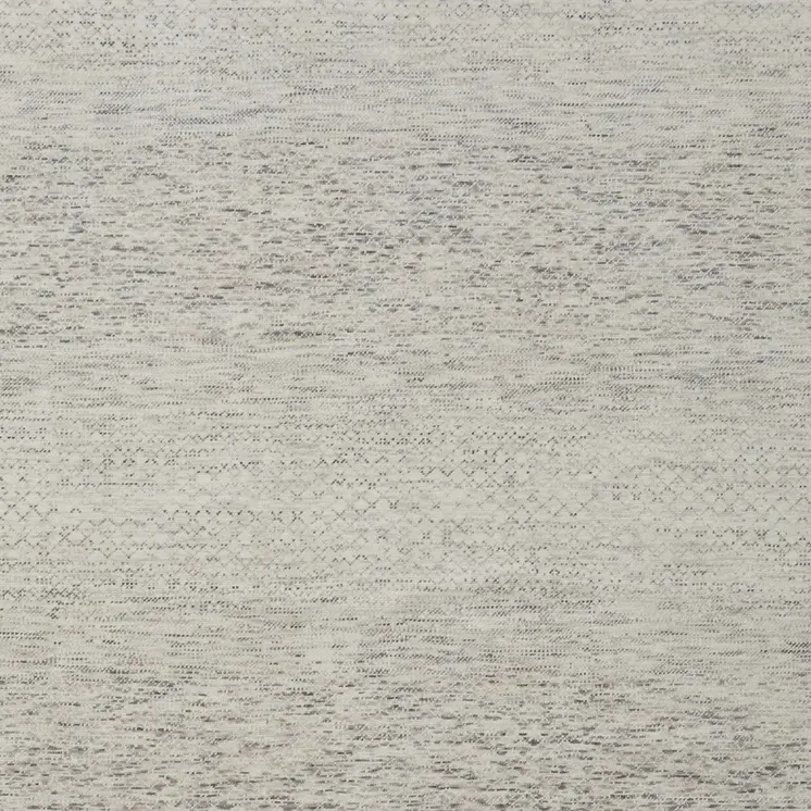 8' X 10' Ivory and Gray Wool Hand Knotted Area Rug With Fringe