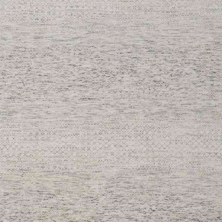 8' X 12' Ivory and Gray Wool Hand Knotted Area Rug With Fringe