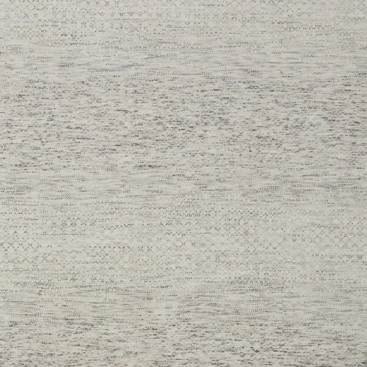 9' X 13' Ivory and Gray Wool Hand Knotted Area Rug With Fringe