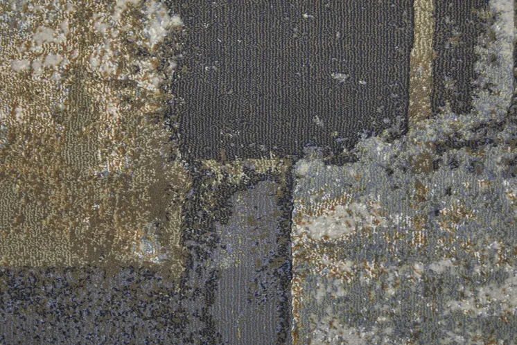 10' X 13' Gray Black and Brown Abstract Power Loom Area Rug