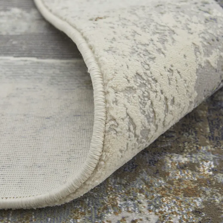 2' X 3' Gray Black and Brown Abstract Power Loom Area Rug