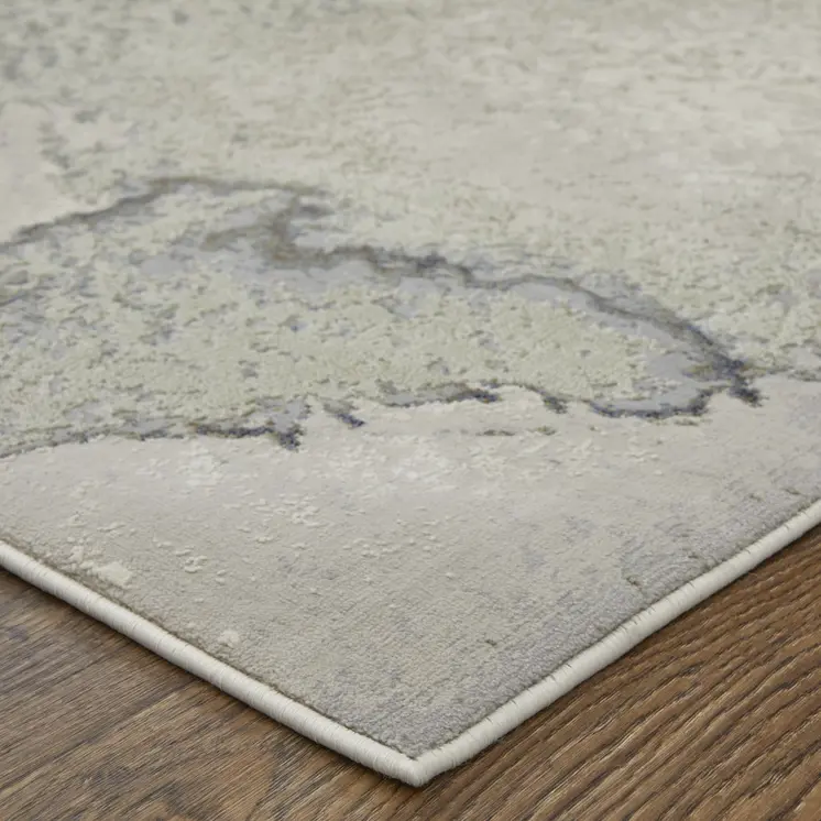 5' X 8' Gray Black and Brown Abstract Power Loom Area Rug