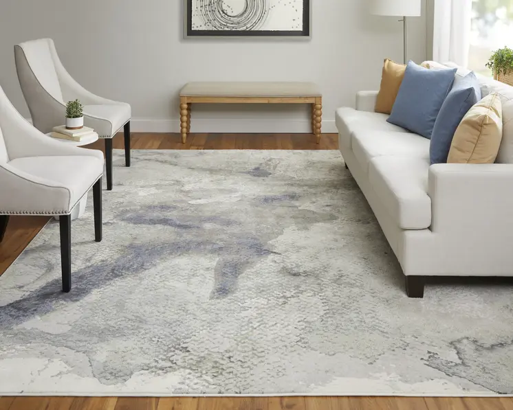 2' X 3' Gray Black and Brown Abstract Power Loom Area Rug