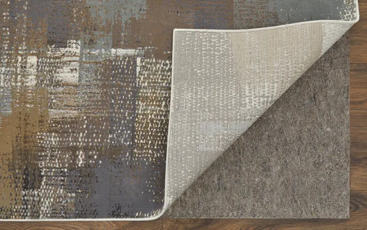12' X 15' Ivory Gray and Brown Abstract Power Loom Area Rug